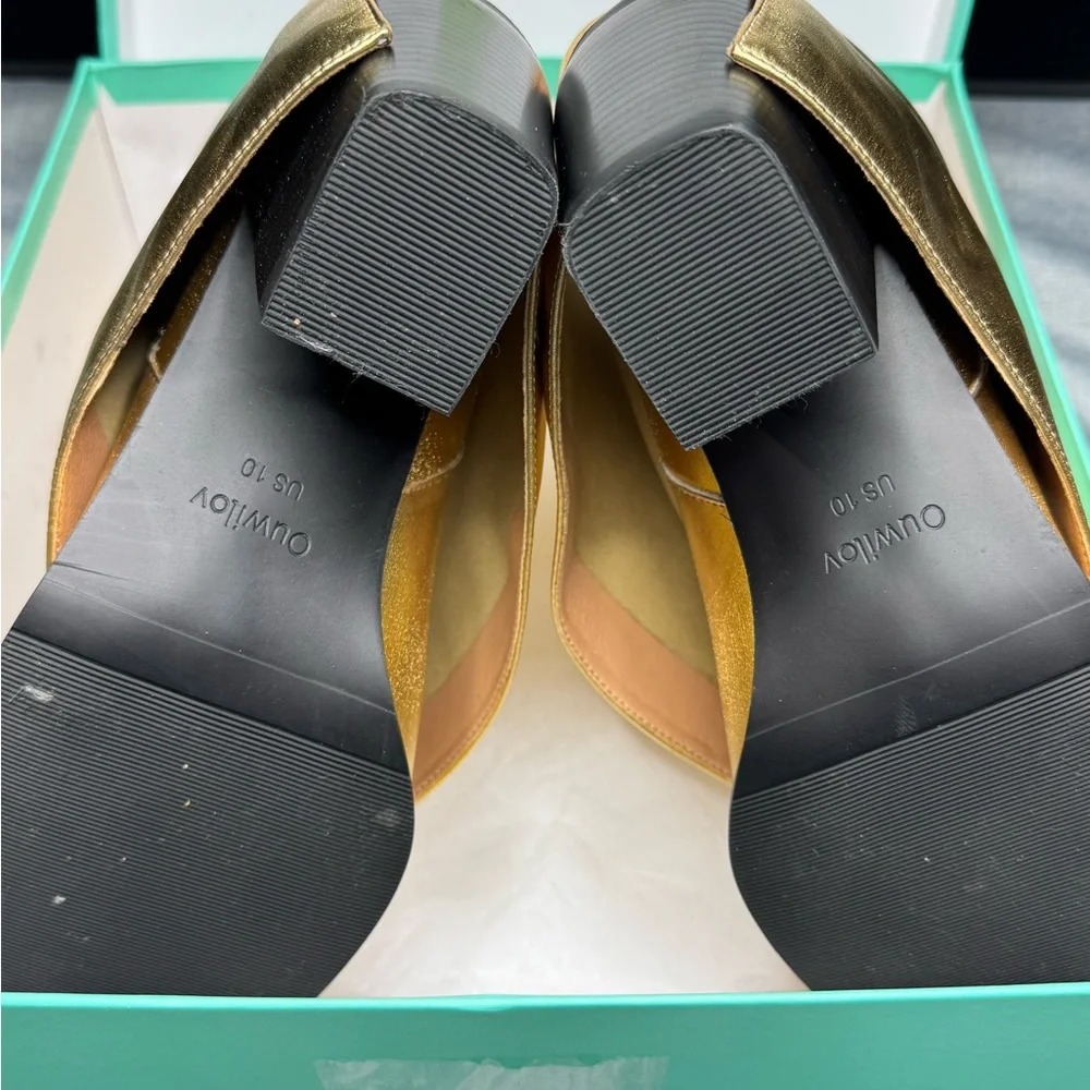Metallic Gold Women's Ankle Boots - Fashion Heel size 10‎